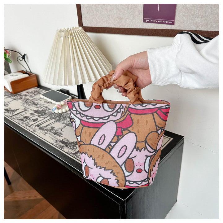 Labu cartoon cute handbag Korean portable labubu bucket bag