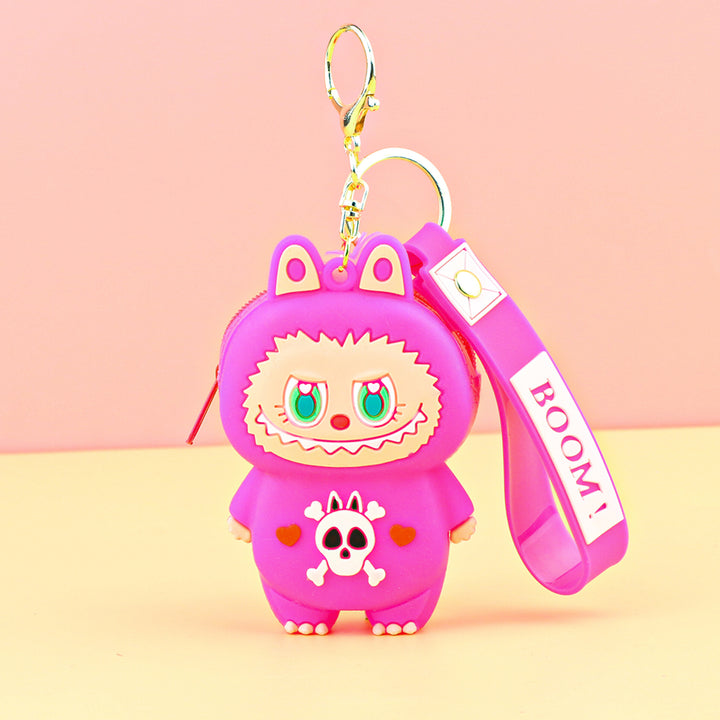 Children's silicone labubu coin purse key chain pendant gift