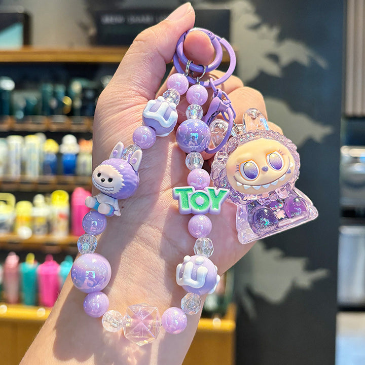 Crystal Quicksand Labubu Keychain Bag Pendant