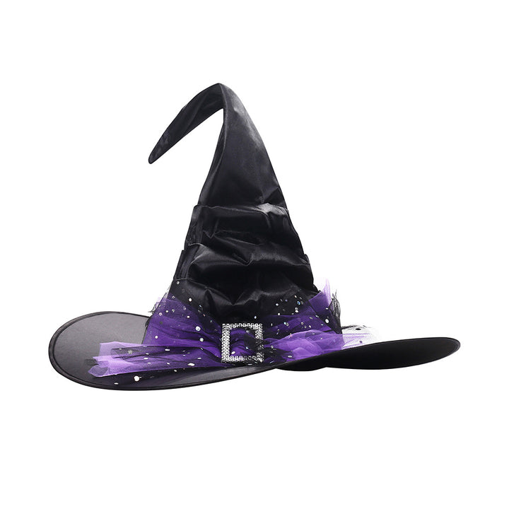 Halloween Mesh sequin Witch Hat Halloween Party Witch Hat