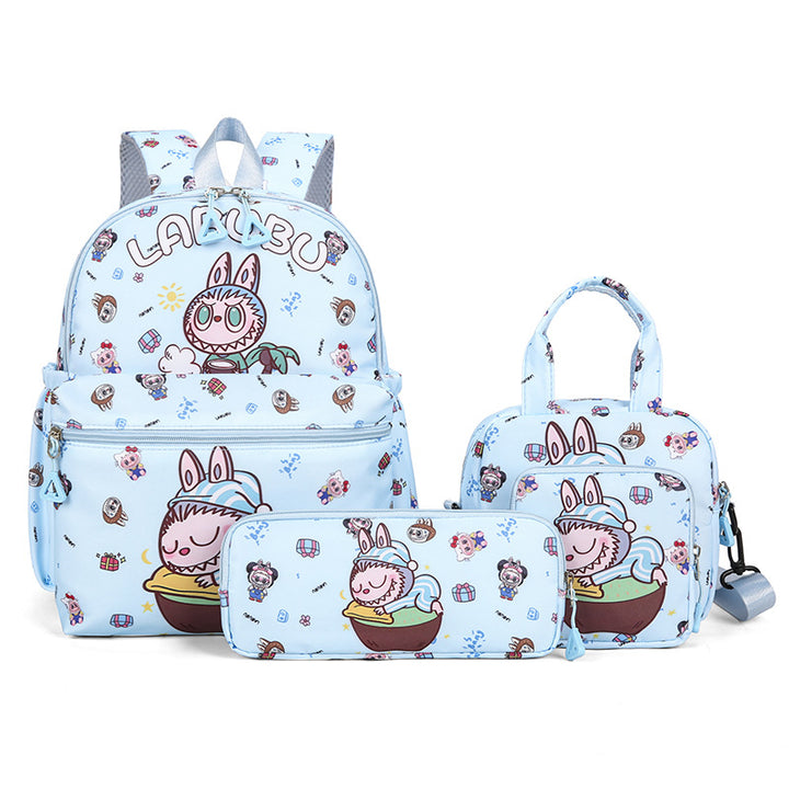 Labubu backpack light weight backpack 4pcs set