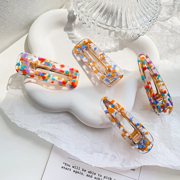 Colorful polka dots acrylic hair clip