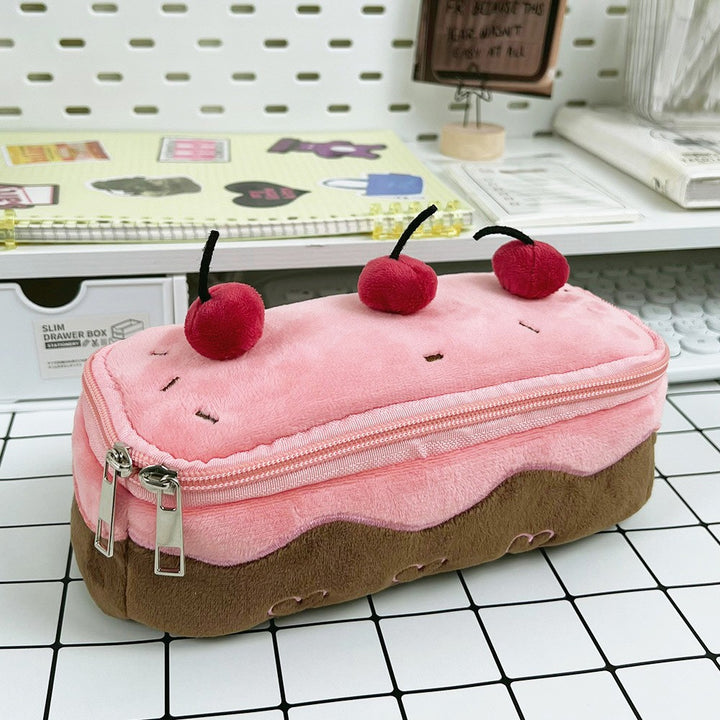 Cherry cake pencil case cute makeup bag