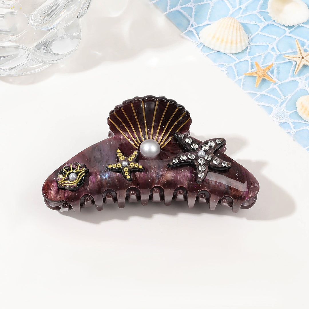 Ocean theme diamond acrylic hair shark clip