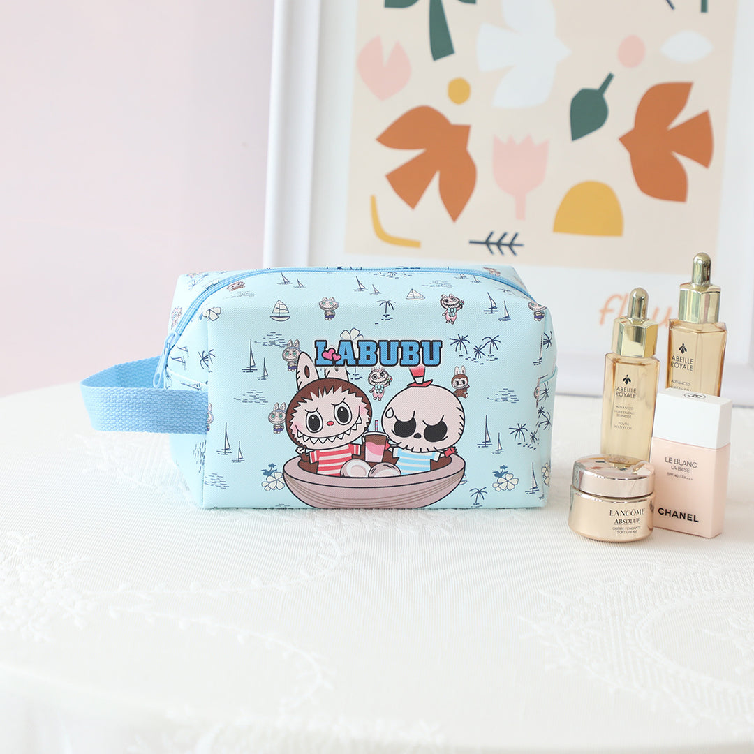 Labubu cute cartoon PU large capacity cosmetic bag