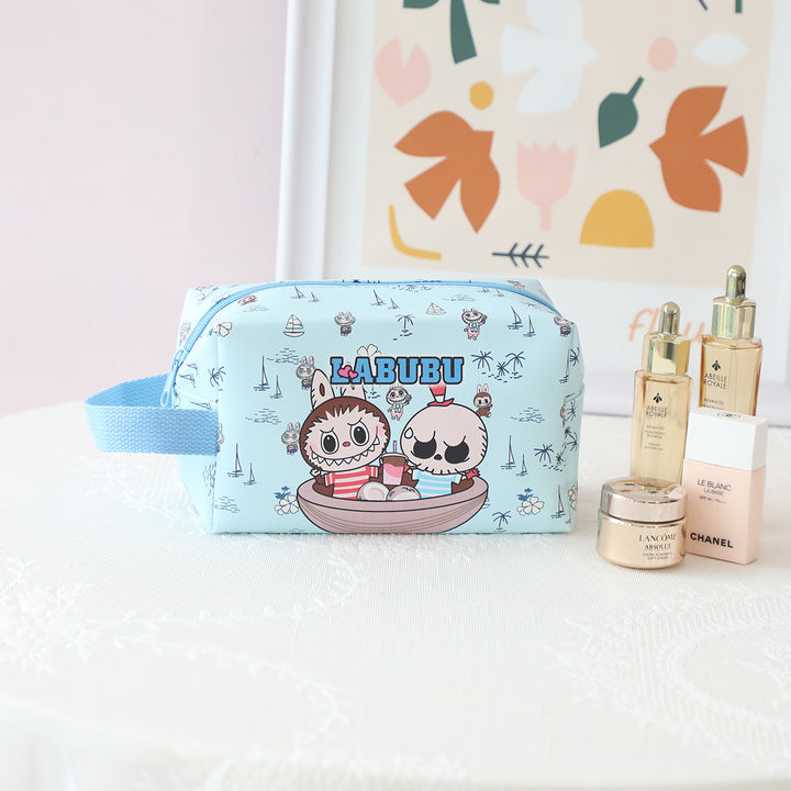 Labubu cute cartoon PU large capacity cosmetic bag