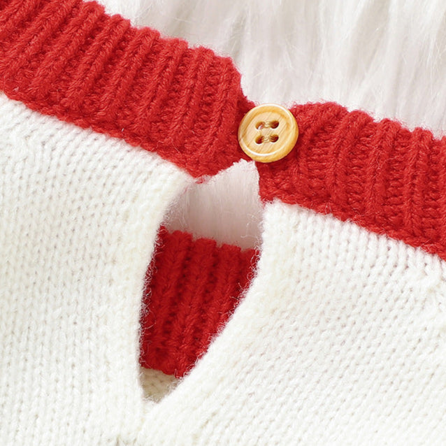 Christmas cute Santa Claus jacquard knitted romper