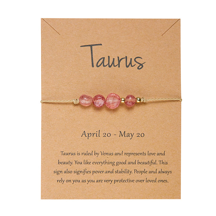 12 Zodiac Signs Natural Stone Hand-woven Bracelet