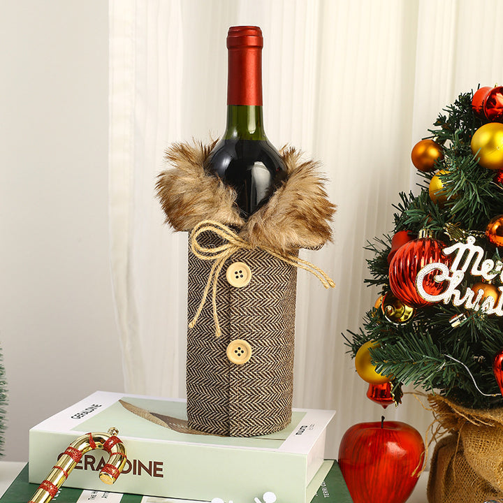 Christmas Wine Bottle Cover holiday creative decoration