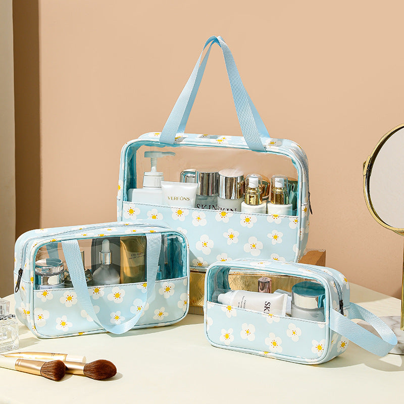PVC large capacity cosmetic bag portable travel bag-3pcs set