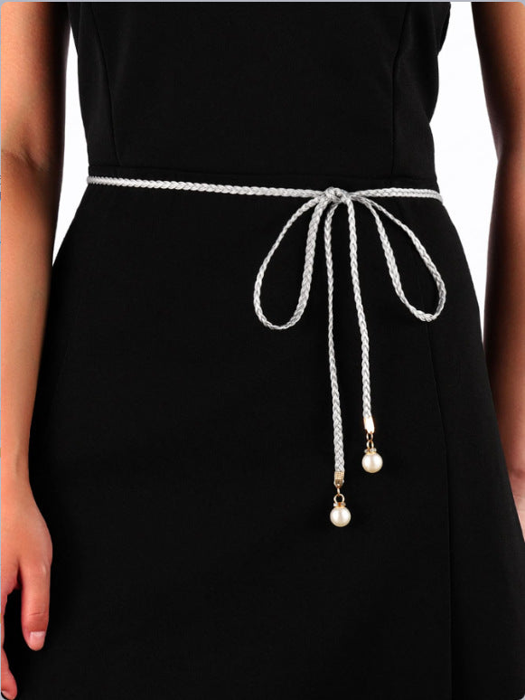 Boho style braided waist rope women's belt