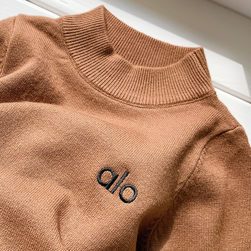 Boys' half turtleneck knitted pullover sweater