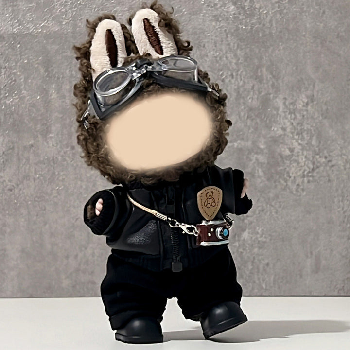 17cm dolls cool leather jacket 6pcs set doll clothes