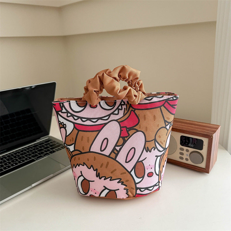 Labu cartoon cute handbag Korean portable labubu bucket bag
