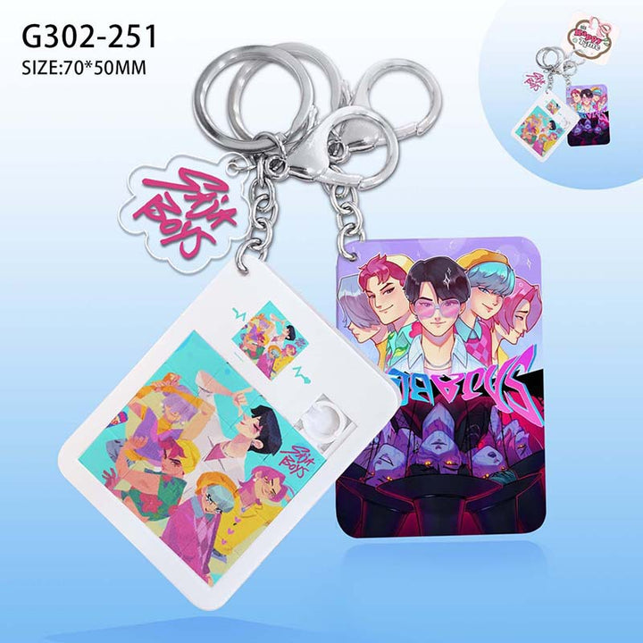KPop Demon Hunters Saja boys Slide Puzzle keychain