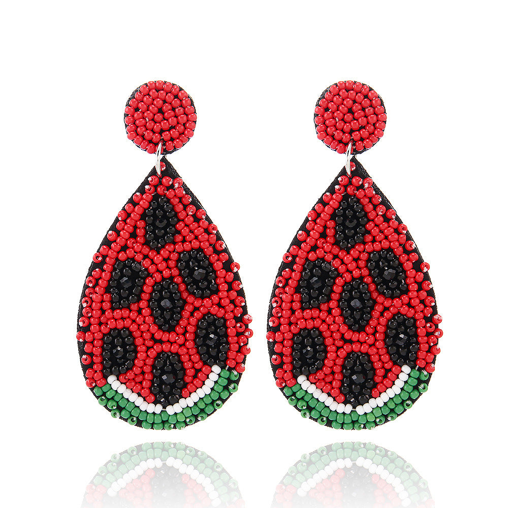 Summer fruit rice bead earrings vacation earrings