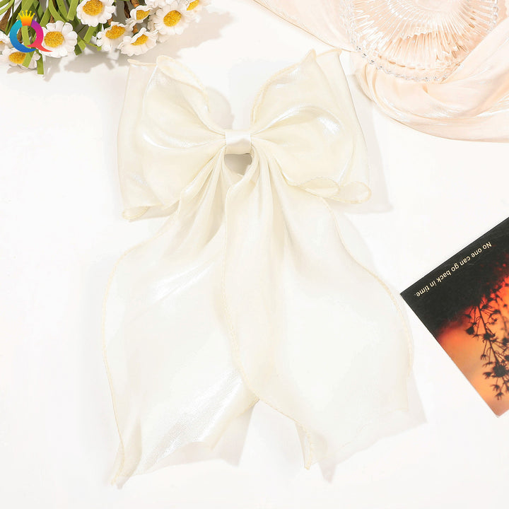 Pearlescent Mesh Hairbow Fairy Ribbon Bow Hair clip