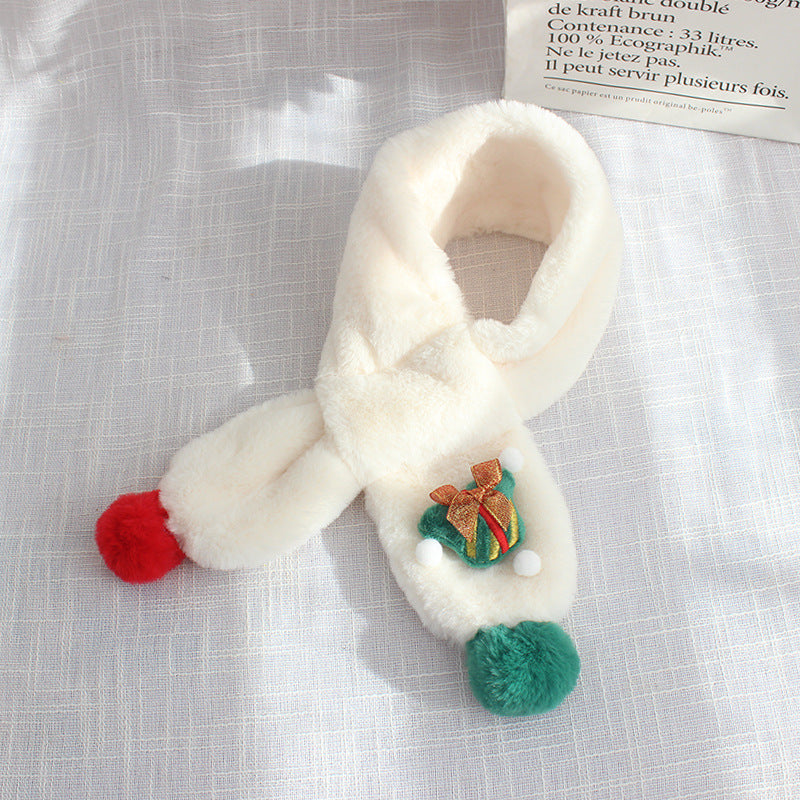 Christmas plush warm scarf for kids xmas gifts