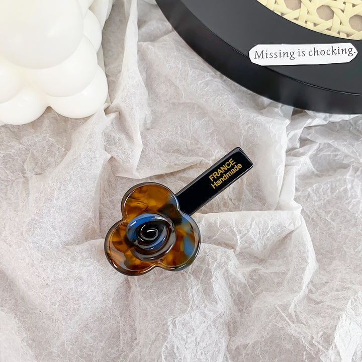 Sweet acetate Rose flower duckbill hair clip