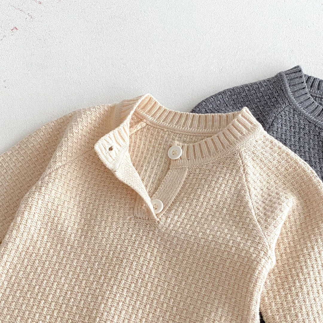Baby raglan knitted warm romper jumpsuit