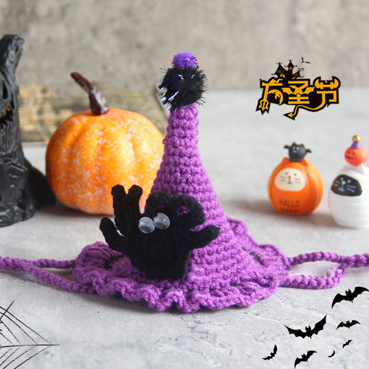 Halloween pet handmade crochet hat bib funny costume