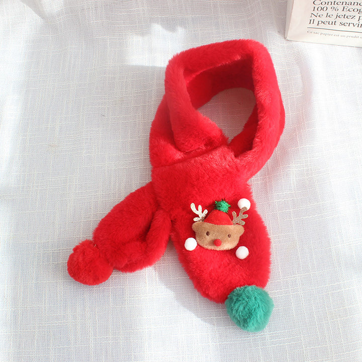 Christmas plush warm scarf for kids xmas gifts