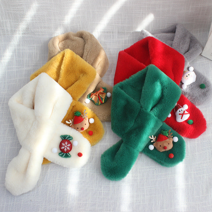 Children's Christmas plush warm scarf xmas gifts