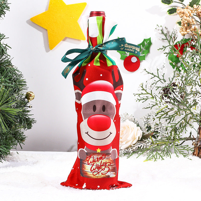 Christmas Wine Bottle Cover holiday creative decoration