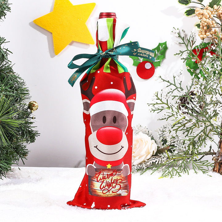 Christmas Wine Bottle Cover holiday creative decoration