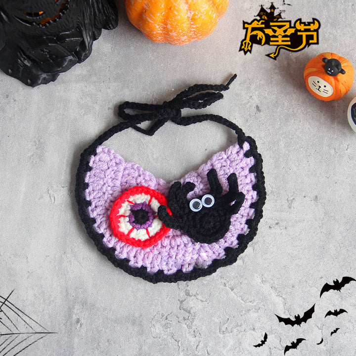 Halloween pet handmade crochet hat bib funny costume
