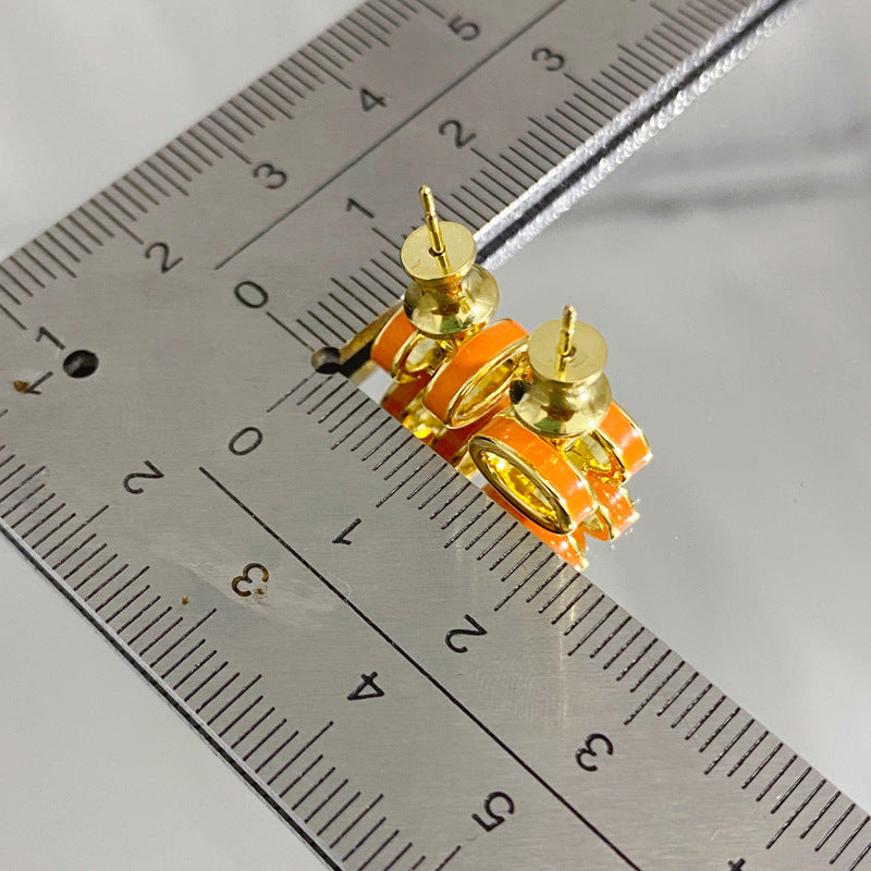 Luxury Letter H stud earrings