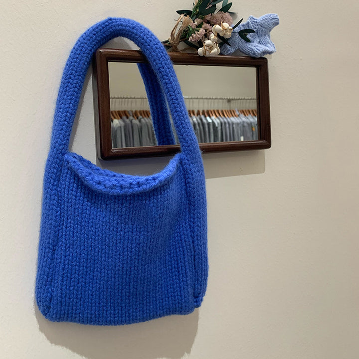 Wool knitted small handbags crocheted thick needle handbags