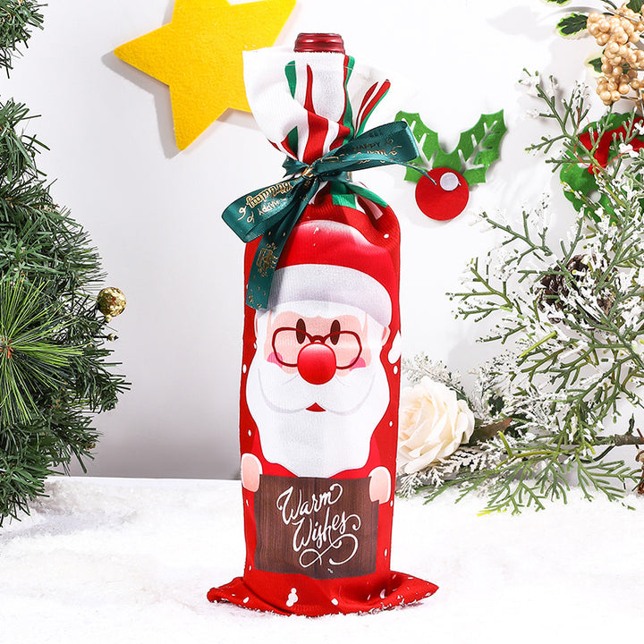 Christmas Wine Bottle Cover holiday creative decoration