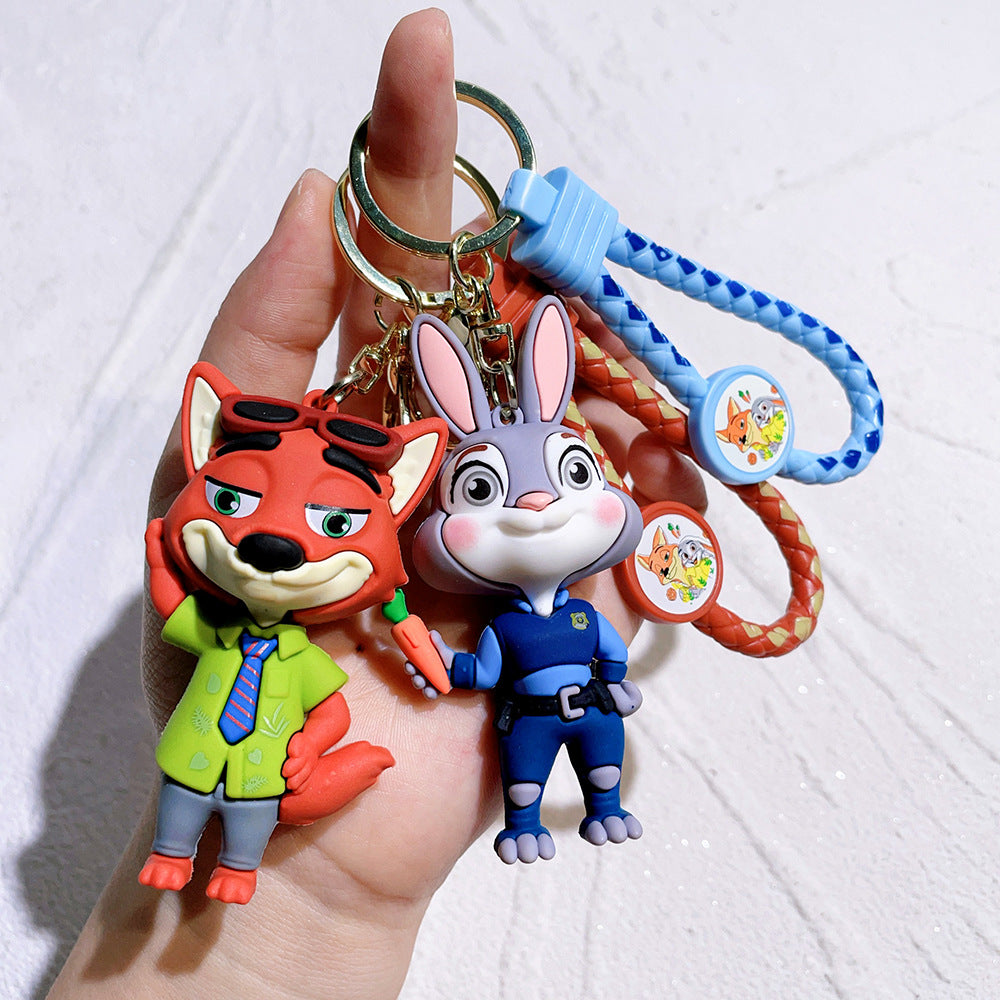 Zootopia character Silicone KeyChain Nick Judy pendant