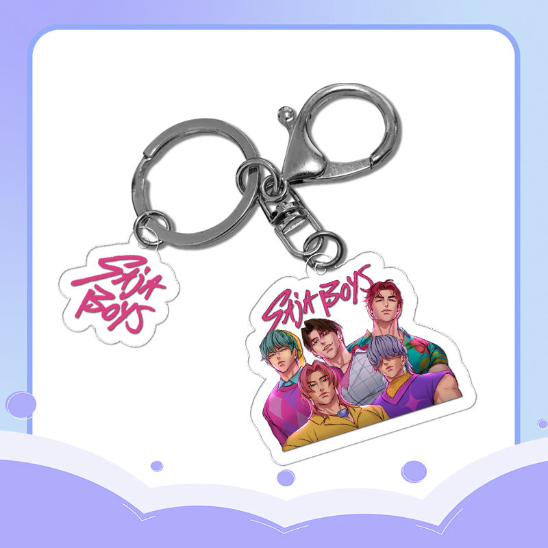 Kpop Demon Hunters Saja boys acrylic mini keychain