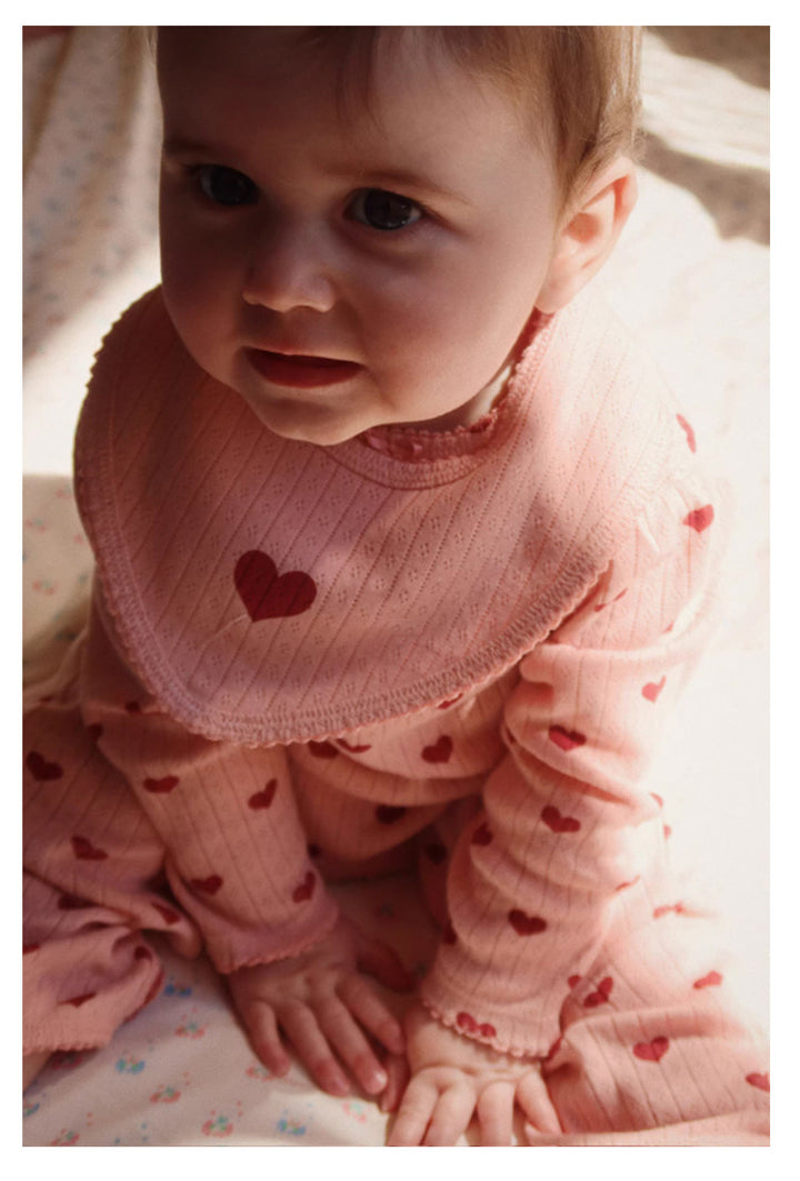 Baby pure cotton heart bow printed jumpsuit romper