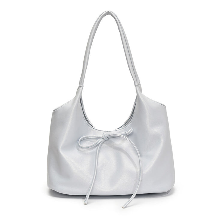 Bowknot PU leather large capacity shoulder bag