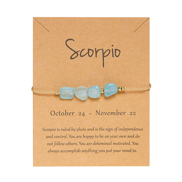 12 Zodiac Signs Natural Stone Hand-woven Bracelet