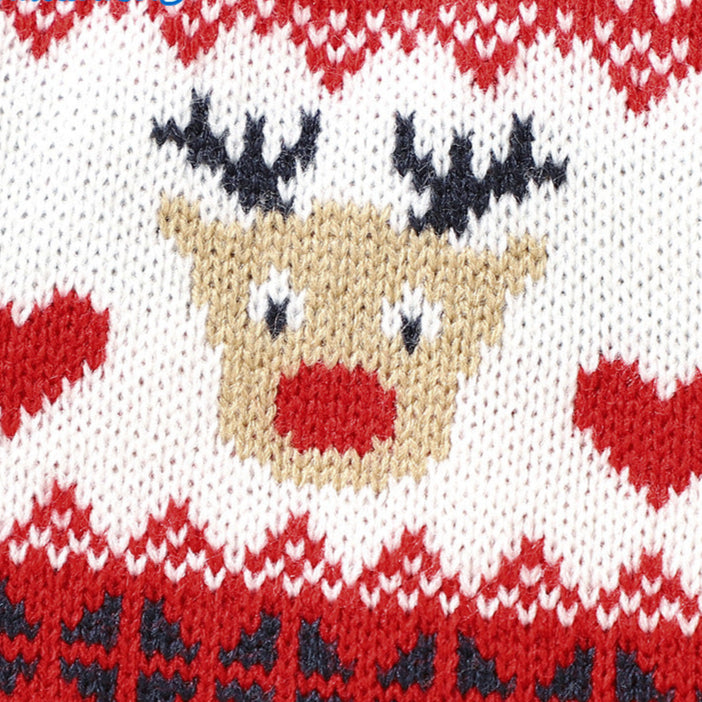 Baby knitted Christmas Romper with beanie