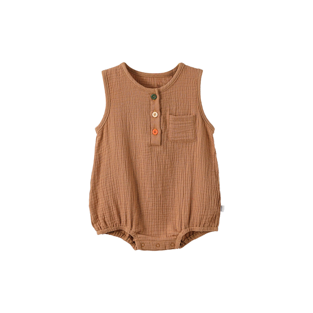 Summer baby boys girls pure cotton crepe triangle romper