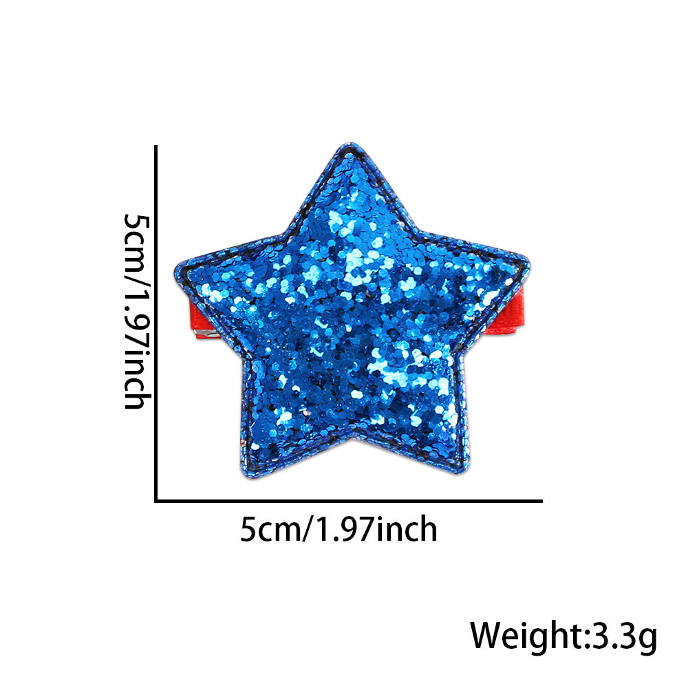 4th of July star sequin hair clip for kids&adults
