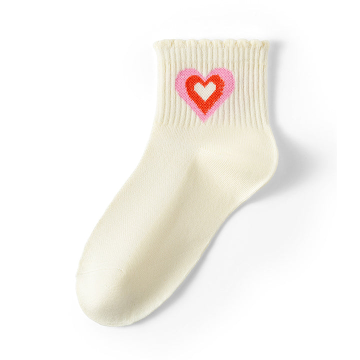 Colorful dopamine heart-pattern socks Valentine's socks