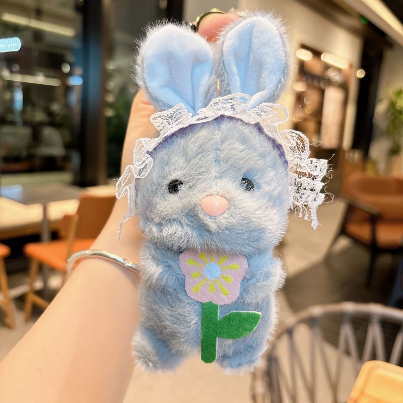 Cute bunny plush toy doll keychain pendant Easter gift