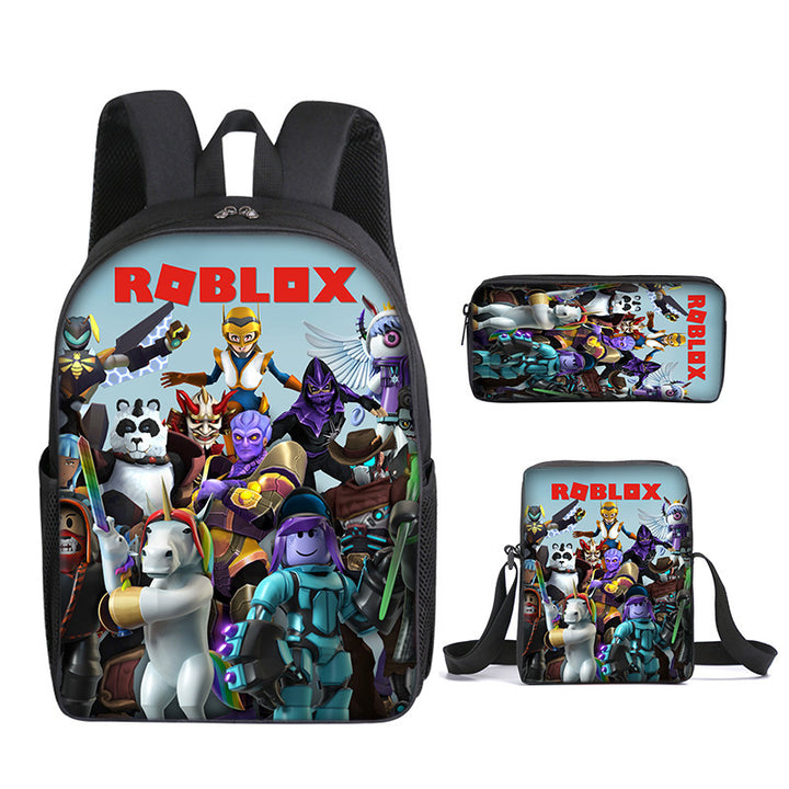 Roblox theme schoolbag students backpack 3pcs set