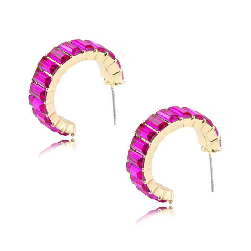 Multicolor crystal Hoops earrings