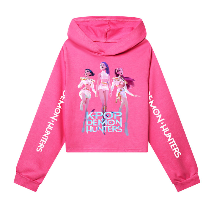 KDH K-pop inspired cropped hooded sweatshirt