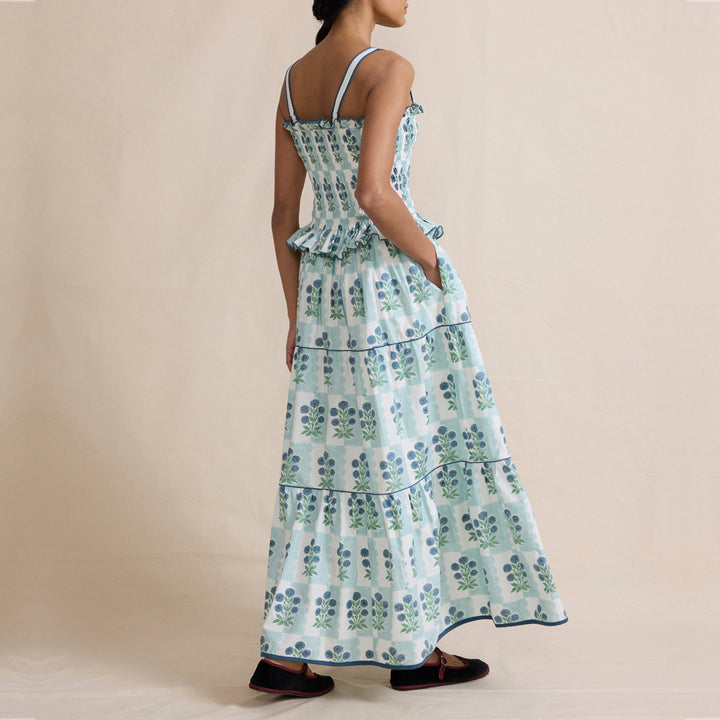 Boho Floral Ruffled Spaghetti Strap Swing dress