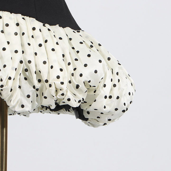 Women's Bow Polka Dot Flower Bud Short Skirt