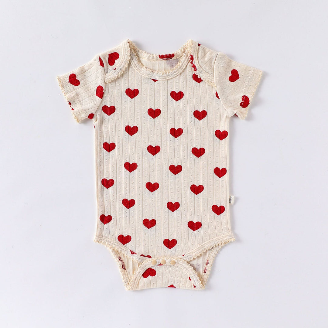 Baby summer pure cotton envelope collar lace romper