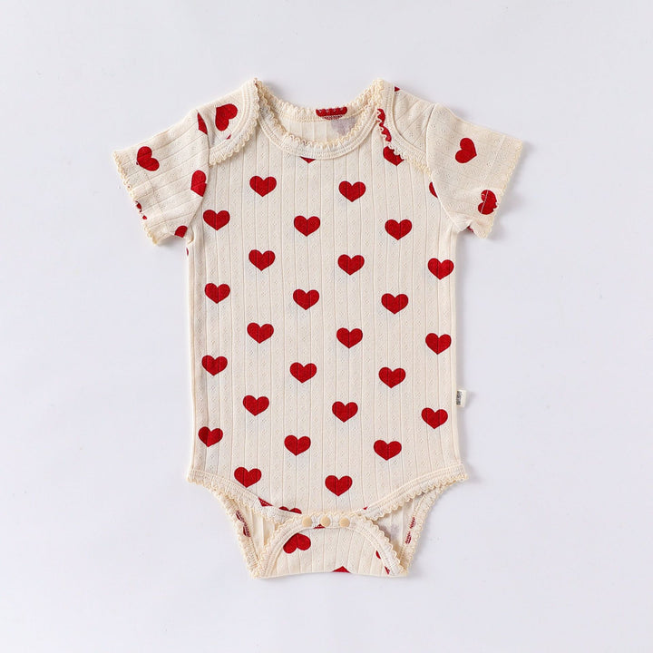 Baby summer pure cotton envelope collar lace romper